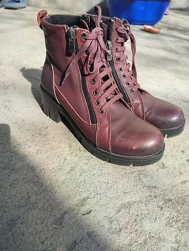 кок бору отук: Женские ботинки бордового цвета - Материал верха: натуральная кожа - — 2