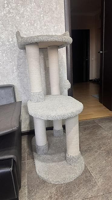 Батуттар: Игровой комплекс для кошек с когтеточками и лежанкой - Двухъярусная — 4