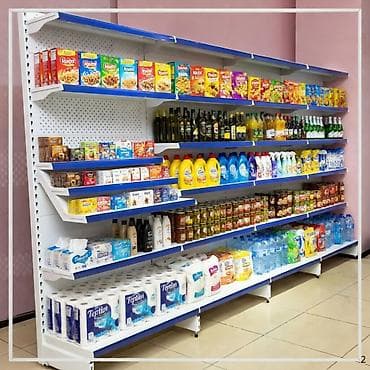 Торговый стеллаж металлическая полка для магазина, железная мебель at lalafo.kg Торговый стеллаж металлическая полка для магазина, железная мебель