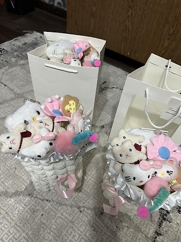 подарочные композиции: Подарочные композиции ручной работы в милом стиле - Плюшевые корзинки — 1