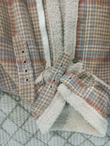 пальто в клетку: Пуховик, Короткая модель, Китай, С мехом, M — 3