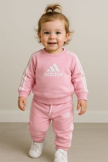 спортивные костюмы для девочек: Комплект, цвет - Розовый, Новый — 1