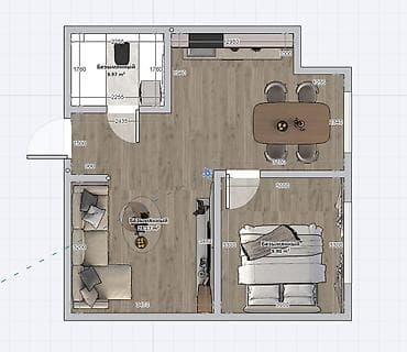 56: 1 комната, 41 м², Элитка, 4 этаж, Готовая ПСО (под самоотделку) — 2