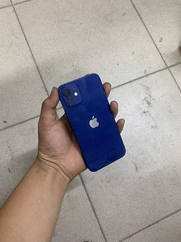 IPhone 12, Б/у, 64 ГБ, Синий, Зарядное устройство, Защитное стекло, Чехол, 87 %