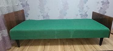 Односпальная кровать, Б/у, С матрасом, длина - 190 см