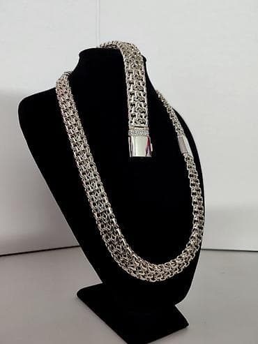 Комплект "Император"💎 Серебро 925 проба Цепь 148 грамм Длина 58 см