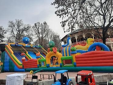 детский комплекс: Надувной детский игровой комплекс «Драконы» с горкой и полосой — 1