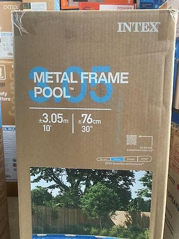 Надземный каркасный бассейн Intex Metal Frame Pool 305 - Бренд: Intex at lalafo.kg Надземный каркасный бассейн Intex Metal Frame Pool 305 - Бренд: Intex