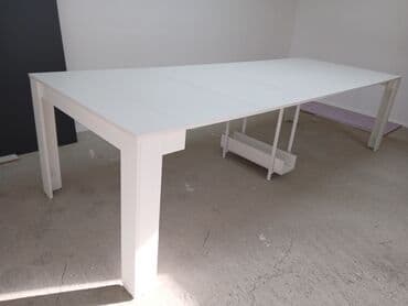 круглый раздвижной стол: Стол трансформер Для кухни, Раскладной стол, Длина, см: 300 см, цвет - Белый — 7