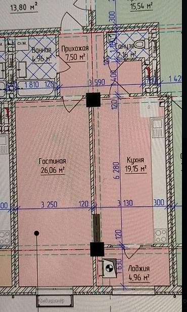 купить в ипотеку квартиру: 1 комната, 65 м², 12 этаж, Готовая ПСО (под самоотделку) — 2