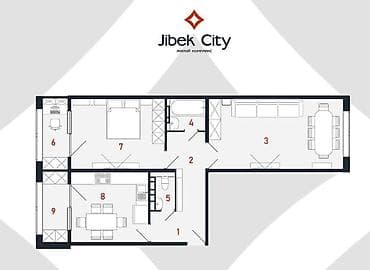 Батирлер: 2 бөлмө, 74 м², Элитка, 6 кабат, ПСО (өзү оңдоп түзөтүп бүтүү үчүн) — 4