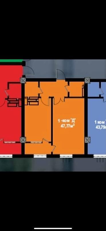 Батирлер: 1 бөлмө, 47 м², Пишпек Элитка, 9 кабат, ПСО (өз алдынча бүтүрүү) — 2