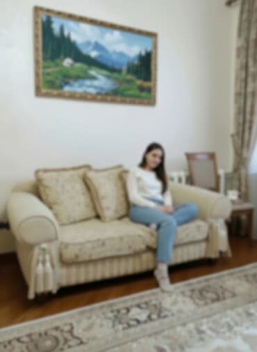 спальный гарнитур адель: Гарнитур для зала, Диван, Ткань, текстиль, цвет - Бежевый — 1