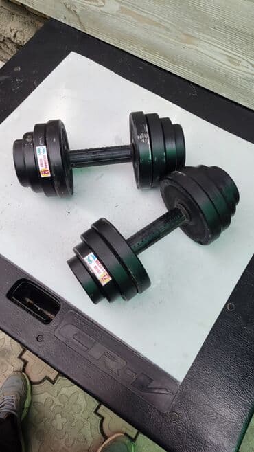 настольные теннисные ракетки: Гантели железные разборные Вес одной гантели 12кг Общий вес 24кг — 2