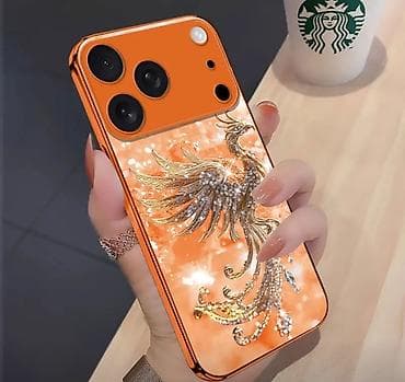 Стильные чехлы для iPhone 17PROMAX (оранжево‑золотая палитра) -
