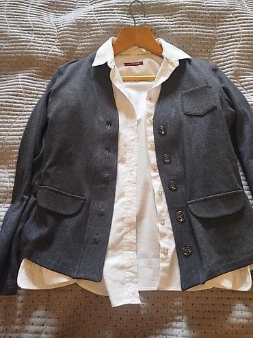 весеннее полупальто: Новое полупальто, шерсть, s-m, пиджак, трикотаж, без подклада, s — 5