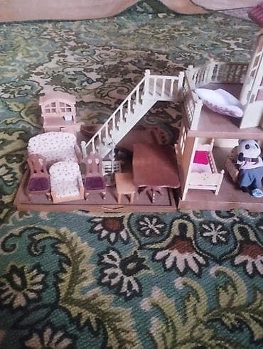 домик из картона: Игровой домик для фигурок (в стиле Sylvanian Families) - Двухэтажный — 5