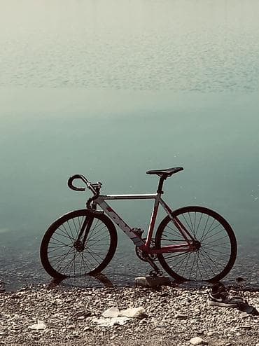 синий велик: Фикс-байк (fixed gear) с трековой геометрией. - Рама и вилка пол — 2