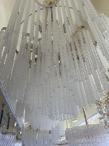 string art: Подвесная люстра с каскадом из стеклянных подвесок - Тип: потолочная — 2