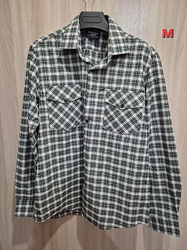 рубашки в клетку: Мужская рубашка, 4XL, Новый, цвет - Серый — 2