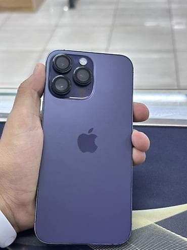 IPhone 14 Pro Max, Б/у, 256 ГБ, Deep Purple, Зарядное устройство, Защитное стекло, Чехол, В рассрочку, 93 %