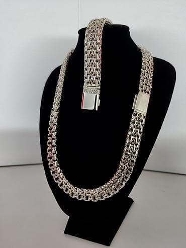 Другие ювелирные изделия: Комплект "Император"💎 Серебро 925 проба Цепь 148 грамм Длина 58 см — 2