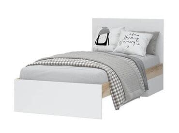 стенд: Артикул: 00061068 Юкки КР 900 - Кровать, Дуб делано/Белый — 1