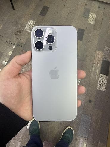 IPhone 16 Pro Max, Б/у, 1 ТБ, Natural Titanium, Защитное стекло, Коробка, 91 %