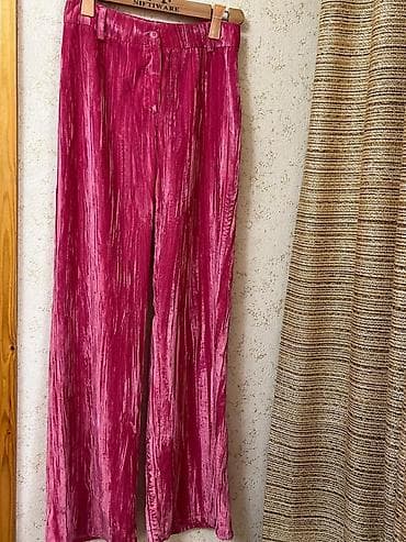 штаны микровельвет: Бархатные брюки Dixie - Цвет: насыщенный малиново-розовый - Материал — 1