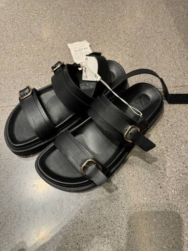 Босоножки, сандалии, шлепанцы: Босоножки, 36.5, Zara, Б/у, цвет - Черный, Самовывоз — 2