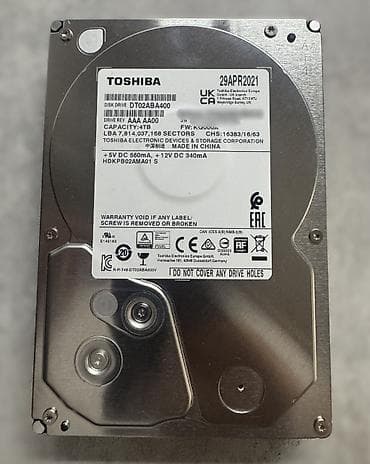 ПК үчүн маалымат алып жүрүүчү, Колдонулган, Toshiba, HDD, 4 ТБ, 3.5", ПК үчүн — 1