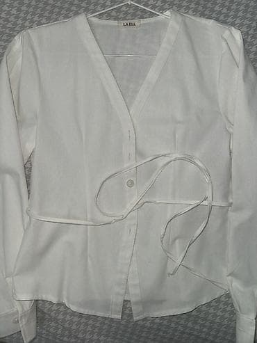 Блузка, Классическая модель, Лен, Однотонный