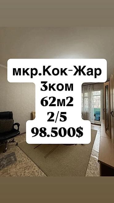 elite hause: 3 комнаты, 62 м², 105 серия, 2 этаж, Косметический ремонт — 1
