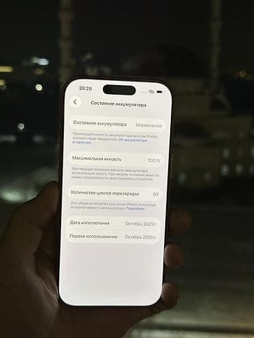 бишкек айфон 7: IPhone 17 Pro, Колдонулган, 256 ГБ, Ток сары, Коргоочу айнек, Куту, 100 % — 4