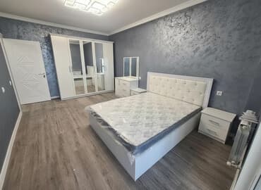 кровать: Спальный гарнитур, Двуспальная кровать, ДСП, цвет - Белый — 1