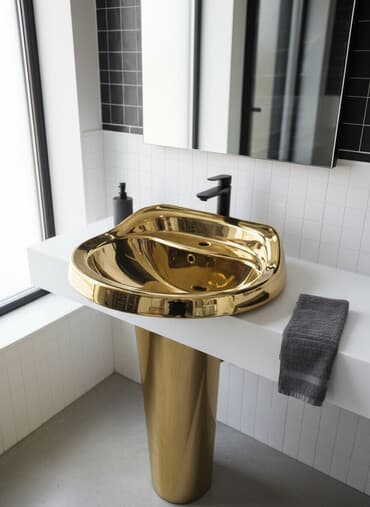 раковина с пьедесталом: Раковина для ванной, Круглая форма, Материал: Керамика, Размер: 52 x 52 см — 1