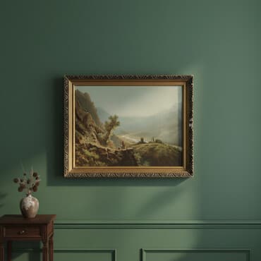 аниме картина: Репродукция «Утро в горах» на спецткани - Художник: Л. Лагорио — 1