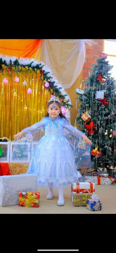 Детское платье, цвет - Голубой, Б/у