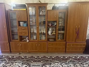 шкафы для одежды бишкек: Стенка-шкаф, Тип стенки-шкафа: Модульная, Для зала, Особенности: Для хранения посуды — 1