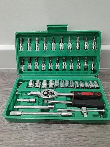 воздушный ключ: Набор инструментов в кейсах + аккумуляторная дрель-шуруповёрт 1) — 1