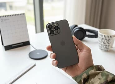 американские часы: IPhone 13 Pro, Б/у, 256 ГБ, Space Gray, 83 % — 1