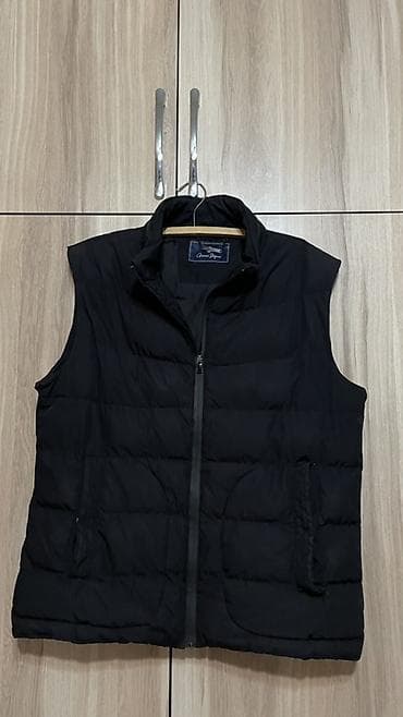 вязанная безрукавка: Стеганый жилет мужской, черный - Классический прямой крой - — 1