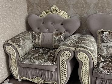 мебель королевский: Комплект мягкой мебели, Б/у, Самовывоз, Платная доставка, цвет - Бежевый — 4