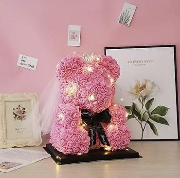 led light: Плюшевый мишка из роз в подарочной коробке с подсветкой отлично — 4