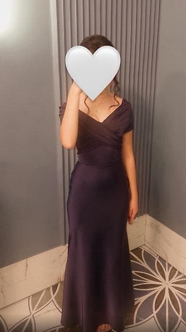 Прокат одежды: Вечерние платья — 2 модели 1) Атласное темно-фиолетовое: - Длина — 1