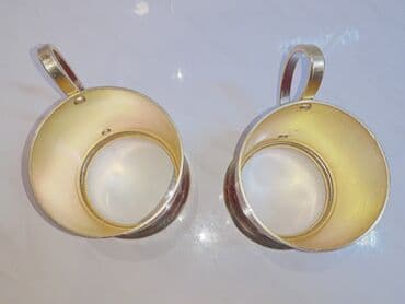 часы шахматные: Оригинальные Серебрянные подстаканники с золочением СССР (1950-х гг.) — 7