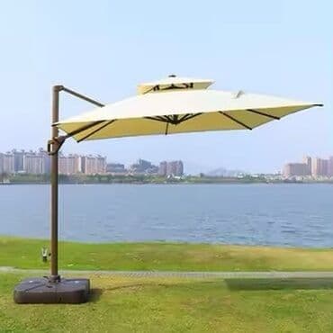 зонтик большой пляжный: Зонт 3х3 на боковой опоре. Отличное качество, отличается от других — 1