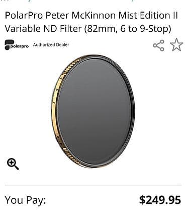 PolarPro Peter McKinnon Mist Edition II Variable ND Filter (82 мм, 6–9