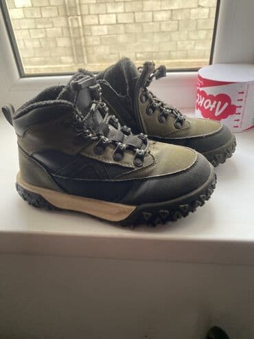 детская ортопедическая обувь зимняя: Детские зимние ботинки, цвет хаки/чёрный. - Тёплая подкладка из — 1