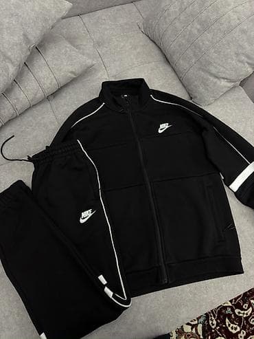 спортивный костюм nike оригинал: Спортивный костюм Nike, черный цвет. Размер 48-50 - Комплект: куртка — 2